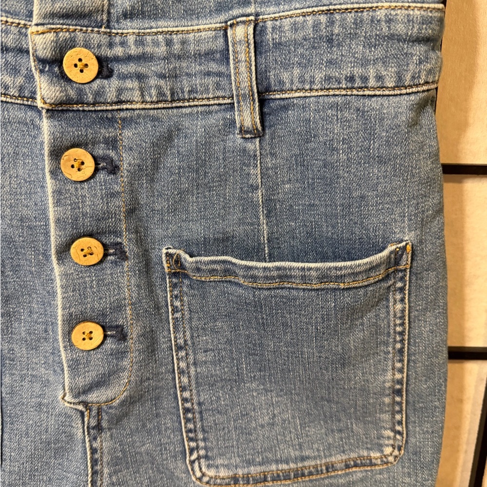 Free People Lola Denim Romper Light Blue Size 6, Like New! - Picture 6 of 7